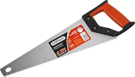 Ножовка по дереву (пила) MIRAX Universal 400 мм, 5 TPI, рез вдоль и поперек волокон, для крупных и средних заготовок 1502-40_z01 купить в Екатеринбурге