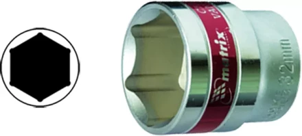 Головка торцевая 13 мм 6-гранная CrV под квадрат 1/2" хромированная  MATRIX MASTER 13113 купить в Екатеринбурге