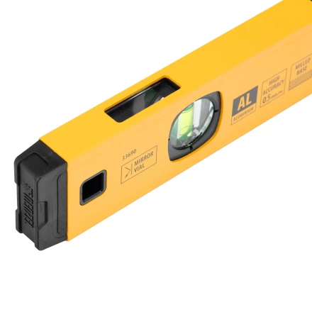 Уровень алюминиевый Denzel 33690, магнит., фрезерованный, 3 глазка (1 зеркал.), 0,5 мм/м, 400 мм купить в Екатеринбурге