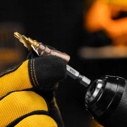 Сверло ступенчатое Denzel 723613, 4-6-8-10-12-14-16-18-20 мм, Р6М5К5, 6-гр. хвостовик купить в Екатеринбурге