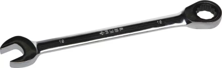 Ключ ЗУБР &quot;ПРОФИ&quot; гаечный комбинированный трещоточный, Cr-V сталь, хромированный, 19мм 27074-19 купить в Екатеринбурге