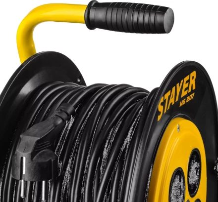 Удлинитель на катушке &quot;MS 207&quot;, 50 м, 2200 Вт, 4 гнезда, ПВС 2x0,75 мм2, STAYER 55073-50 купить в Екатеринбурге