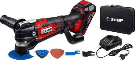 ЗУБР C1-18, 18 В, OQIS, АКБ (2 А·ч), реноватор, сумка, набор насадок (МФИ-18-21) купить в Екатеринбурге