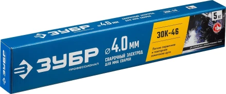 ЗУБР Д 4.0 х 450 мм, 5 кг в коробке, ЗОК-46 рутил-целлюлозный, электрод сварочный, Профессионал (40035-4.0) купить в Екатеринбурге