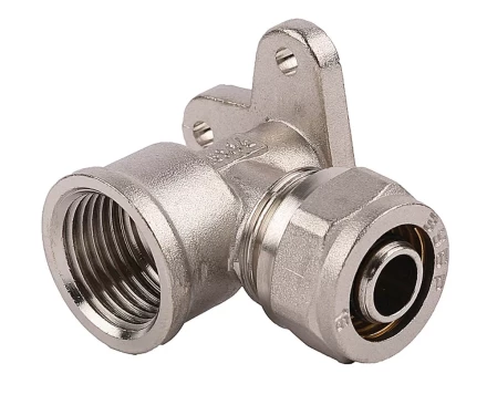 Уголок ЗУБР соединительный с креплением к полу, цанга-гайка, 1/2&quot;х16х2,0 мм, никель 51411-16-1/2 купить в Екатеринбурге