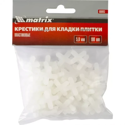 Крестики 5 мм для кладки плитки 100 штук MATRIX артикул 88093