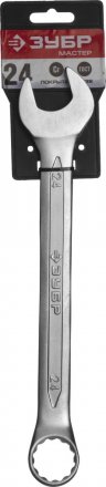 Ключ ЗУБР &quot;МАСТЕР&quot; гаечный комбинированный, Cr-V сталь, хромированный, 24мм 27087-24 купить в Екатеринбурге