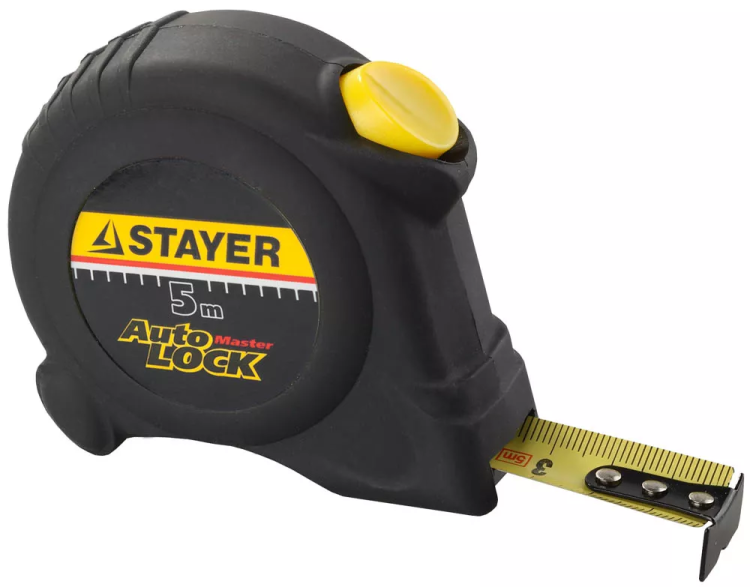 Рулетка STAYER "MASTER" "AUTOLOCK", корпус с резиновым напылением, автостоп, 5мх19мм 2-34126-05-19_z01 купить в Екатеринбурге