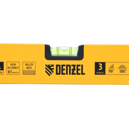 Уровень алюминиевый Denzel 33692, магнит, фрезерованный, 3 глазка (1 зеркал.), 0,5 мм/м, 800 мм купить в Екатеринбурге