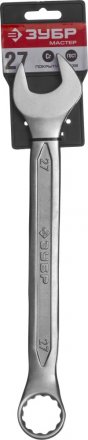 Ключ ЗУБР &quot;МАСТЕР&quot; гаечный комбинированный, Cr-V сталь, хромированный, 27мм 27087-27 купить в Екатеринбурге