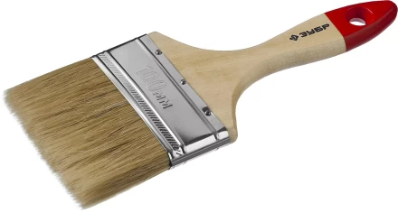 Кисть плоская  ЗУБР &quot;УНИВЕРСАЛ-МАСТЕР&quot;, натуральная щетина, деревянная ручка, 100мм 4-01003-100 купить в Екатеринбурге