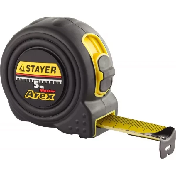 Рулетка STAYER "PROFI" "AREX", двухкомпонентный противоударный корпус, упрочненное полотно, 5м/25мм 3410-05-25_z01 купить в Екатеринбурге