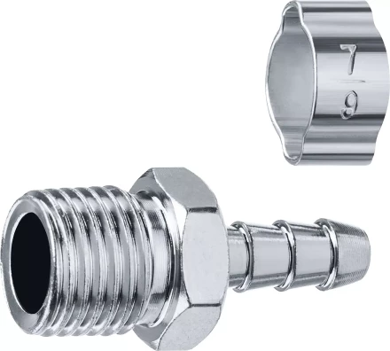 ЗУБР штуцер елочка, 6 мм - 1/4M, переходник с обжимным хомутом, Профессионал (64924-1/4-06) купить в Екатеринбурге