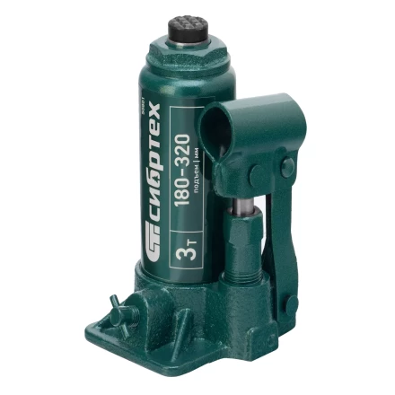 Домкрат гидравлический бутылочный Сибртех 50801, 3 т, 180-320 мм купить в Екатеринбурге