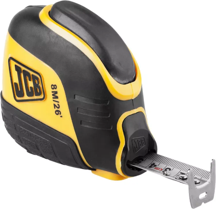Рулетка JCB, автостоп, двусторонняя шкала, двухкомпонентный корпус, 8м JMS004 купить в Екатеринбурге