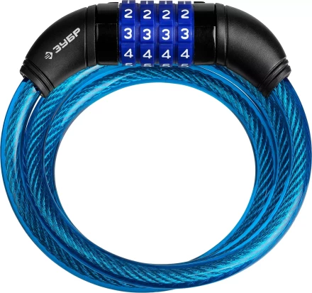 Замок ЗУБР &quot;ПРОФЕССИОНАЛ&quot;, тросовый, кодовый, с изменяемым кодом, длина троса - 950мм, d 10мм 37262-95_z01 купить в Екатеринбурге