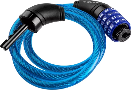 Замок ЗУБР &quot;ПРОФЕССИОНАЛ&quot;, тросовый, кодовый, с изменяемым кодом, длина троса - 950мм, d 10мм 37262-95_z01 купить в Екатеринбурге