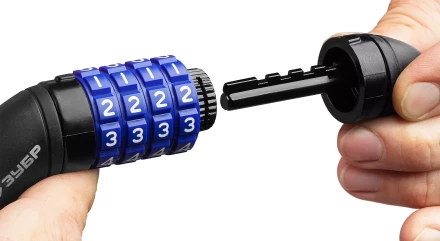 Замок ЗУБР &quot;ПРОФЕССИОНАЛ&quot;, тросовый, кодовый, с изменяемым кодом, длина троса - 950мм, d 10мм 37262-95_z01 купить в Екатеринбурге