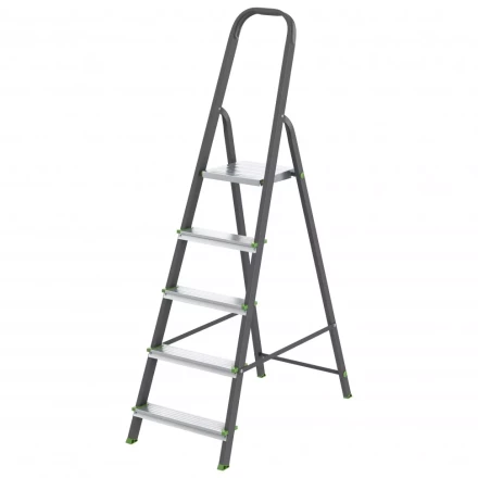 Стремянка 5 ступеней стальной Профиль алюминиевые ступени Россия Сибртех 97955 купить в Екатеринбурге