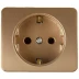 Розетка СВЕТОЗАР &quot;ГАММА&quot; с заземлением, одинарная, без вставки и рамки, цвет золотой металлик, 16А/~250В SV-54105-GM купить в Екатеринбурге