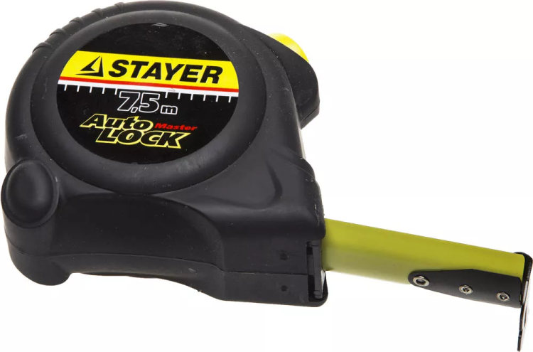 Рулетка STAYER "MASTER" "AUTOLOCK", корпус с резиновым напылением, автостоп, 7,5мх25мм 2-34126-07-25_z01 купить в Екатеринбурге