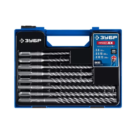 ЗУБР ПРОФИ-4Х 8 шт: 5/6х110, 6/8/10х160, 8/10/12х210 мм, набор SDS-plus буров (29313-H8-1) купить в Екатеринбурге