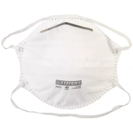 Полумаска фильтрующая STAYER &quot;PROFI&quot; коническая многослойная, класс защиты FFP1, 15шт 11109-H15 купить в Екатеринбурге