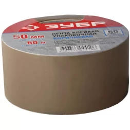 Лента ЗУБР &quot;МАСТЕР&quot; клеящая,   коричневая, усиленная прочность,  толщина 50 мк, 38мм х 60м 12033-38