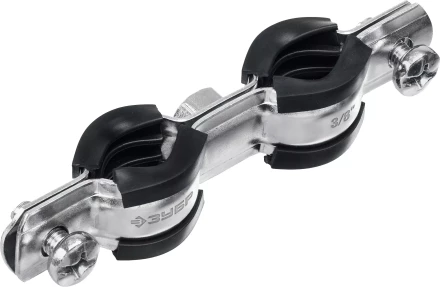 ЗУБР 3/8, цинк, 8 шт, двойной трубный хомут (37890-15-19) купить в Екатеринбурге