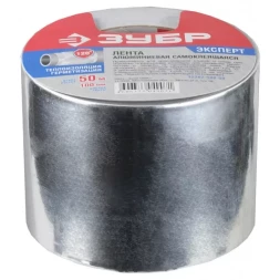 Лента ЗУБР &quot;ЭКСПЕРТ&quot; клеящая алюминиевая, 100мм х 50м 12262-100-50