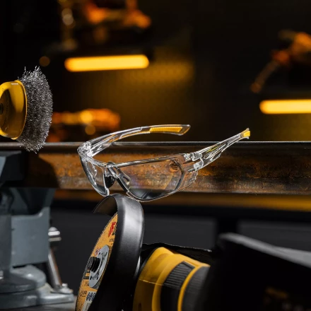 Очки защитные открытые Denzel 89198, поликарбонатные, прозрачная линза купить в Екатеринбурге