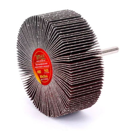 Круг MESSER шлифовальный лепестковый с оправкой (на шпильке) 80х30х6  #80 купить в Екатеринбурге