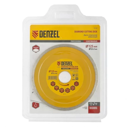 Диск алмазный отрезной сплошной 150 х 22,2 мм мокрая резка DENZEL артикул 73126 купить в Екатеринбурге
