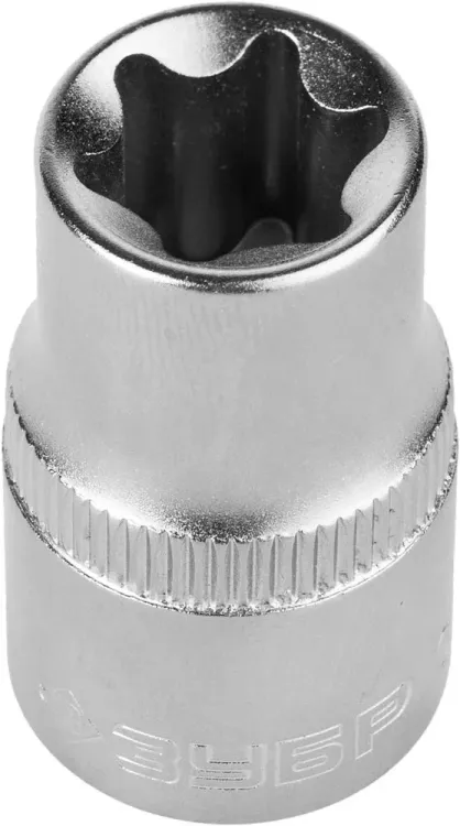 Головка торцовая ЗУБР "МАСТЕР" (1/2"), Cr-V, E-TORX, хроматированное покрытие, E14 27719-14 купить в Екатеринбурге