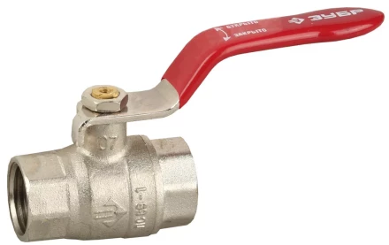 Кран ЗУБР шаровой 2&quot; полнопроходной &quot;мама-мама&quot;, ручка, никелированная латунь 51350-N-2 купить в Екатеринбурге