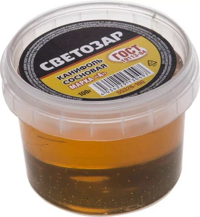 Канифоль СВЕТОЗАР для паяльных работ, пластиковая банка, 100г 55326-100 купить в Екатеринбурге