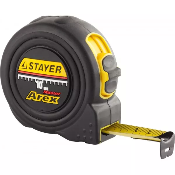 Рулетка STAYER "PROFI" "AREX", двухкомпонентный противоударный корпус, упрочненное полотно, 10м/25мм 3410-10_z01 купить в Екатеринбурге