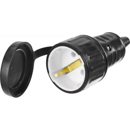 Розетка СИБИН электрическая ударопрочная, с заземлением, 16А/220В, IP44, черная 55186-B купить в Екатеринбурге