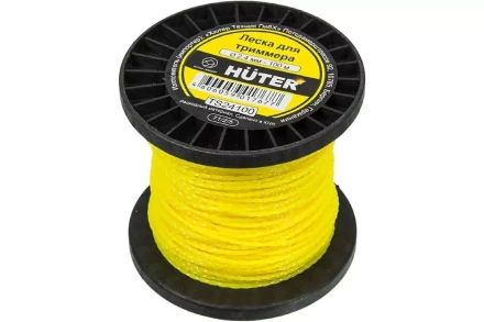 Леска HUTER TS24100 для триммера, 2.4 мм, витой квадрат 71/2/5 купить в Екатеринбурге