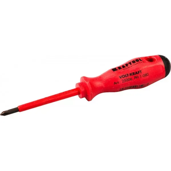 Отвертка KRAFTOOL "VOLT-KRAFT" 1000В, PH №1-80мм 25006-1-080 купить в Екатеринбурге