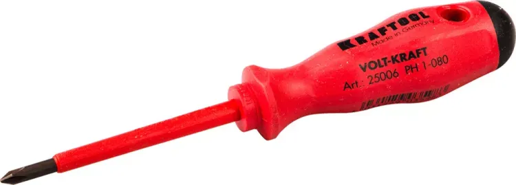 Отвертка KRAFTOOL "VOLT-KRAFT" 1000В, PH №1-80мм 25006-1-080 купить в Екатеринбурге