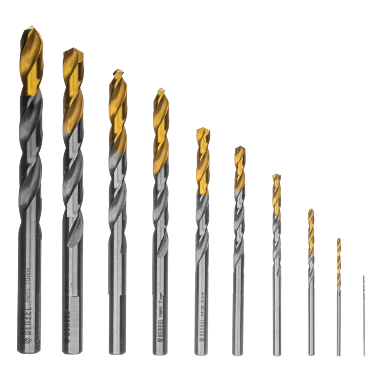 Набор сверл по металлу Denzel 723001, 1-10 мм, Р6М5-TiN, Golden Tip, 10 шт купить в Екатеринбурге