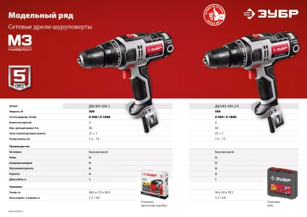 Дрель-шуруповерт сетевая ДШ-М3-500-2 К серия МАСТЕР купить в Екатеринбурге