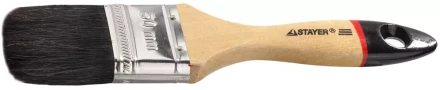 Кисть плоская STAYER &quot;UNIVERSAL-EURO&quot;, чёрная натуральная щетина, деревянная ручка, 50мм 01022-050 купить в Екатеринбурге