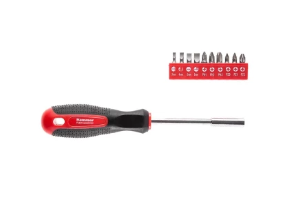 Отвертка HAMMER 601-036 с набором бит 11 предметов купить в Екатеринбурге