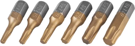 Набор JCB: Биты, хромомолибденовая сталь S2, титановое покрытие, 6 пред.: TX 10,15,20,25,30,40, 25мм JPL003 купить в Екатеринбурге