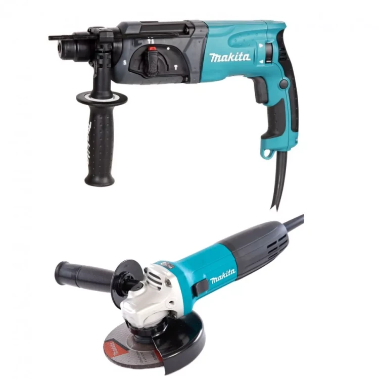 Набор инструмента Makita DK0120 (УШМ GA5030+ перфоратор HR2470) купить в Екатеринбурге