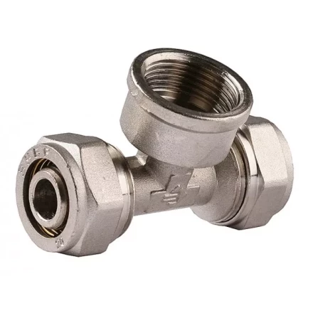 Тройник ЗУБР с внутренней резьбой, цанга-гайка, 3/4&quot;х20х2,0 мм, никель 51406-20-3/4 купить в Екатеринбурге