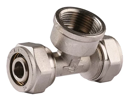 Тройник ЗУБР с внутренней резьбой, цанга-гайка, 3/4&quot;х20х2,0 мм, никель 51406-20-3/4 купить в Екатеринбурге