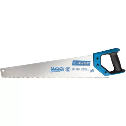 Ножовка по дереву (пила) ЗУБР ЛЕВША-9 500 мм, 9 TPI, мелкий 3D зуб, точный рез вдоль и поперек волокон всех видов материалов. 2K рукоятка 15233-50 купить в Екатеринбурге